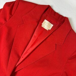 Vintage Pendleton Blazer Women 12-Modern M- Red Silk Blend Country Sophisticates